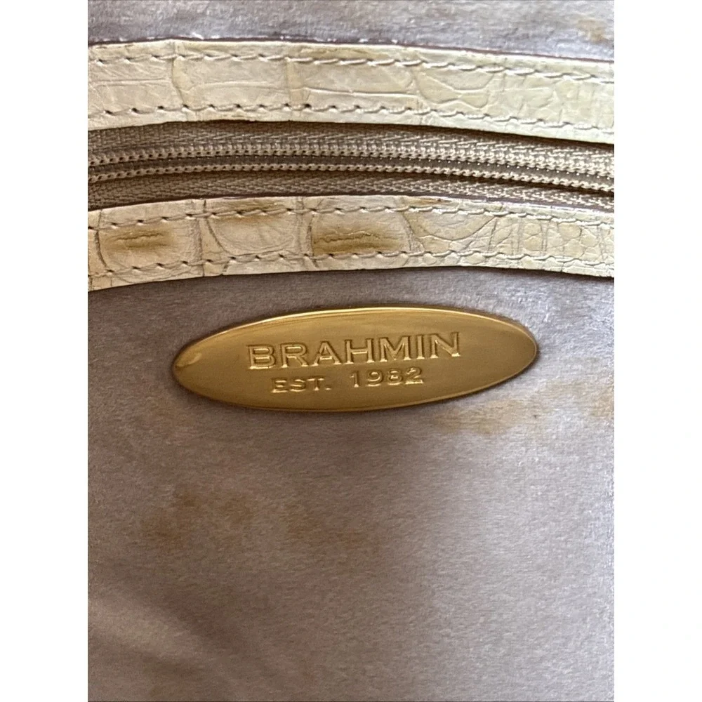 VTG Brahmin Sunburst Melbourne Croc Embossed Leather‎ Shoulder Hobo HandBag Y2K